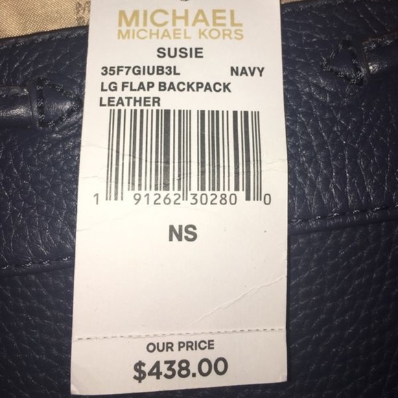 MICHAEL KORS WOMEN’S NAVY BLUE LEATHER BACKPACK
